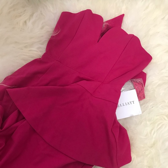 ELLIATT IMPACT STRAPLESS RUFFLED COCKTAIL DRESS - Picture 4 of 8